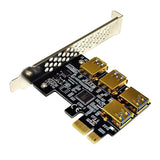PCI-E Board Ports USB Adapter 1 to 4 Riser Card Set, 4pin Expansion Cable