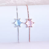 Sky blue topaz snowflake bracelet