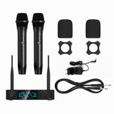 Uhf Wireless Microphone System Handheld Dual Channels Frequency Uhf Fixed Dynamic Mic for Karaoke Wedding Party Microphone