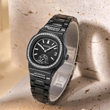PINTIME Watch for Women Luxury Stainless Steel Strap Quartz Wristwatch Waterproof 3Bar Calendar Girls Watch Casuals Reloj Mujer