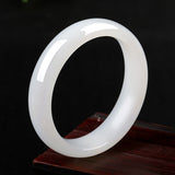 Women's Fine Material Beijing White Jade Flat Bracelet