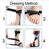 1Pair Adjustable Medical AFO Brace-Ankle Orthosis Drop Foot Stabilizer Support for Walking with Shoe