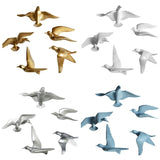 5PCS Seagull Resin Flying Bird Sculpture 3D Art Ornament Decoration Wall Stickers For Home Decor