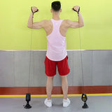 Resistant Band Abdominal Muscle Stimulator with Suction Cup Pulley Fitness Rope Trainer - 360 Degree Rotating for Home Gym