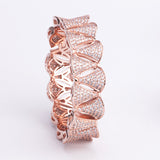 Diamond Copper-plated Gold Elegant Hollow Bracelet