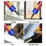 Adjustable Pneumatic Glass Air Rubber 310ml Hard Glue Sealant Applicator Caulking Gun Tool with Plastic Cones