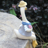 2 Pcs Sitting Couple Duck Cute Resin Duc Lovely Sculptures for Home Office Patio Lawn Yard Ornaments