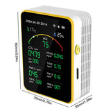 15 in 1 Indoor Digital Co2 Sensor Air Quality Monitors Hcho Tvoc Temperature Humidity Gas Leak Detector