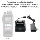 ICOM BC-144N BC-137 Rapid Car Desktop Charger for BP-209 BP-210 IC-F11 IC-F12 IC-F22 IC-A6 IC-A24 IC-F4GT IC-V8 IC-V82 Radio