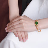 Pure Silver Gilded Jasper New Chinese Style Retro Auspicious Cloud