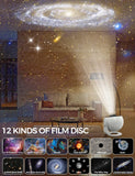 12 in 1 Galaxy Projector - Rotating Nebula Lamp for Bedroom Decor. Timed Starry Night Light.