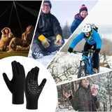 Winter Warm Windprooll Finger Knitted Gloves with Touch Screen for Outdoor Cycg Motorcycle Skiing Hand Warmer Accessories