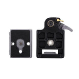 1/4in Camera Quick Seat Assembly Metal Heads Mount Adapter with Manfrotto 200PL-14 Compat Plate Tripod Accessories