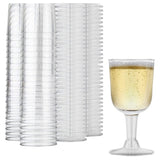 Clear Plastic Glass Recyclable Shatterproof Wine Goblet - Disposable & Reusable Cups for Champagne, Dessert 40Pcs