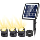 LED Spotlights Waterproof Solar Powered Garden Pond Light Warm White Lawn Backyard Lighting Security Landscape Lamp