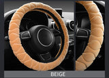 Soft Winter Warm Steering Wheel Cover Protector Decoration Super Thick Plush Collar for Women Man Car Accessories