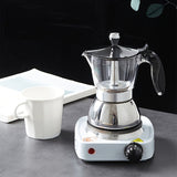 1pc Premium Transparent Moka Pot - 4/6 Cup Stovetop Espresso Maker for Cuban Coffee and Italian Espresso