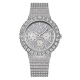 PINTIME Luxury Watch for Men Diamond Ice Out Quartz Wristwatch Stainless Steel Strap CZ Dial Waterproof 3br Casuals Reloj Hombre