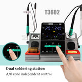 T3602 Soldering Station C115 C210 Tips Double Station Welding Rework Station for Cell-Phone PCB SMD IC Repair Solder Tool 450℃