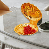 Gold Shell Plate - Multifunctional Fruit & Snack Serving Tray for Candy, Nuts. Dining Table Decor.