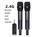 Karaoke Receiver Audio Singing Performance Echo Treble Bass 2.4G Wireless Handheld Microphone
