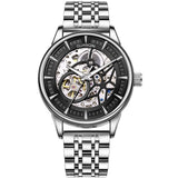 GUANQIN Mechanical Hollow out Dial Men's watches Stainless steel Luxury Waterproof watch for men Luminous Automatic Man watch