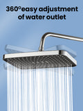 Rainfall Shower Head Big Panel Large w Supercharge Ceig Mounted Showerhead 360 Rotation High Pressure ABS Bathroom Faucet