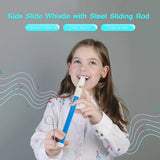 SW1-BU Kids Slide Whistle with Steel Sliding Rod Musical Instrument Toy for Children Kazoo Flute Parent-Child GamesParty Favors