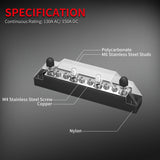 Positive Negative Bar Battery Power 12V Distribution 4 M6 Car Block Studs 6 X M4 Terminal Bus for Boat