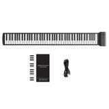 88 Key Portable Handroll Silicone Foldable Electronic Piano with Speaker No MIDI Function Beginners