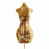 Sexy Street Hanging Neck Open Back Deep V Sequin Sparkling Diamond Sleeveless Slim Fit Women's Short Skirt Style