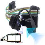 4 Pin Hitch Cable Tow Wiring Harness Flat End Connector for Rewiring Trailer Light RV Boat