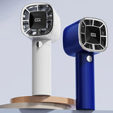 Handheld USB Rechargeable Mini Portable Digital Display Air Coog Table Fan 3 Wind Speeds