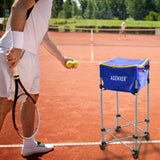 Adjustable Height Tennis Ball Box Training Device with 160 PCS Softball & Baseball - Movable Basket Storage Basin