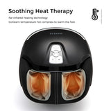 Electric Foot Massager with Deep Vibration, Heating, Rolling, Kneading, and Air Compression. Health Gift. Black