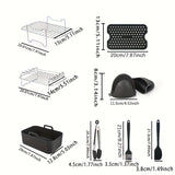 1set, Air Fryer Accessories Set, Oven Accessories, Air Fryer Tools/Rack For Most Dual Basket Air Fryer Models For 7.6-9.6L