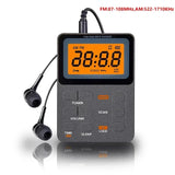 Pocket AM/FM Portable LCD Display Radio Receiver Mini MP3 Player with Earphone Universal Walkman Support TF Card Play