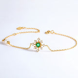 Women's Sterling Silver Pearl Emerald Bracelet