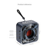 Transparent small square wireless Bluetooth speaker retro cartoon handheld card insertion 5.1 USB Type-C charging