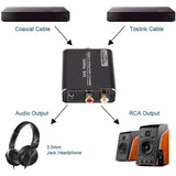 192Khz Jack DAC Digital to Analog Converter Decoder Optical Fiber Coaxial Stereo Audio Adapter To RCA Amplifiers USB Cable
