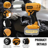 Electric with 4 Nozzles Heat Shrink Wrapping Cordless Handheld Hot Air Gun Fit for 20V Battery (No Battery)