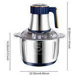 Electric Meat Grinder - 5L Food Crusher. Stainless Steel Multifunctional Vegetable Slicer Processor Chopper. Kitchen Appliance