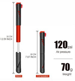 ESLNF Bicycle 100PSI Air Aluminum Alloy Portable Drop-proof Ultralight Hand MTB Mountain Bike Pump