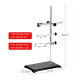 40cm Grade Metalware Support Stand, Cork ed Burette Clamp with 2 Retort Ring(2inch,3inch Dia) Laboratory Equipment