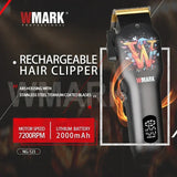 New WMARK NG-123 7200RPM Oil Head Electric Hot Sale Rechargeable Hair Clipper with LED Display