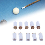 10 Pack Pool Tips and Ferrules, Snooker Repair Professional Billiard Cue Head Thick Long Ferrules