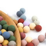 120 PCS Round 15Mm,Colorful Silicone Loose Beads,DIY Crafts Beads For Jewelry Making