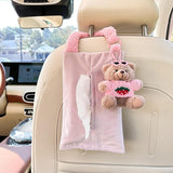 Cartoon Bear Doll Plush Cute Car Accessory Multifunctional Practical Tissue Holder Napkin Box For