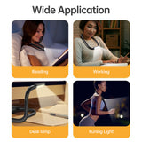 Neck Rechargeable Book Light with 3 Color Adjustable Brighess Eye-friendly Desk Lamp Bendable Arms for Reading