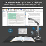 2-in-1 USB Document Camera & Book Webcam - Auto Focus, 8 Mega-pixel HD, A3 Scanning, LED Light Scanner for Live Teachers